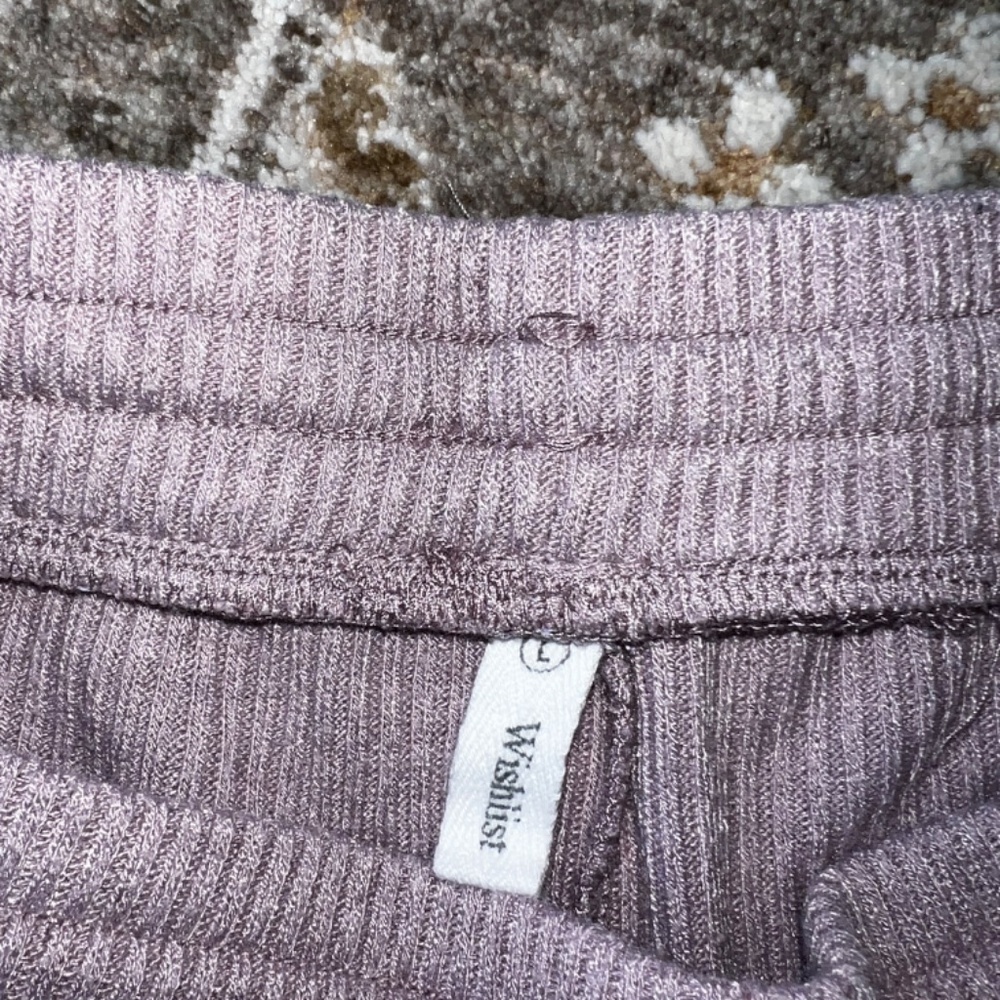 Lavender Ribbed Shorts with Drawstring - Picture 5 of 6